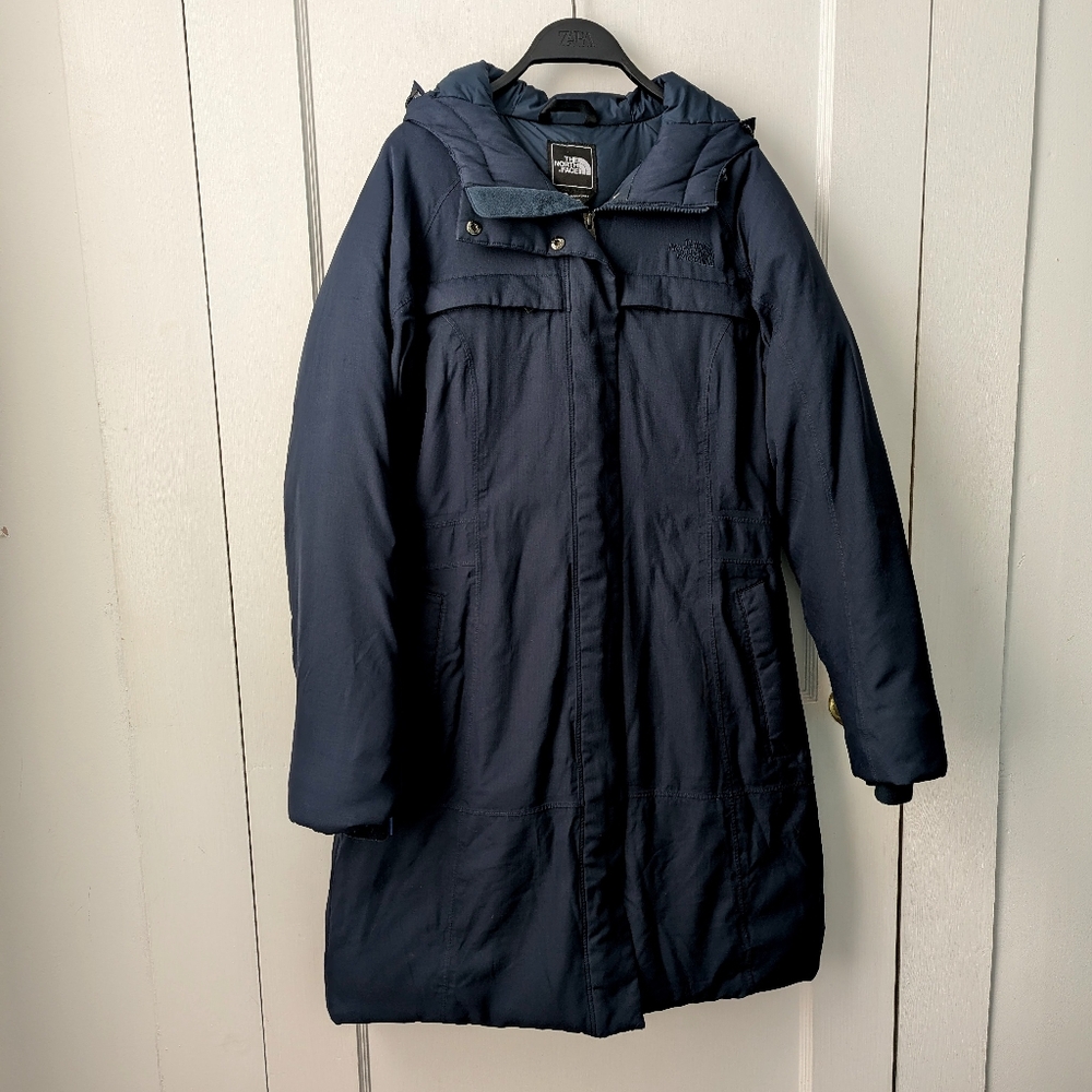 The North Face Arctic Parka Down Jacket Coat In Navy Blue Women's Size Medium